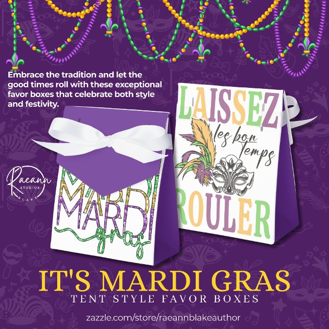 Mardi Gras Tent Style Favor Boxes Presentaskar (Skapare uppladdad)