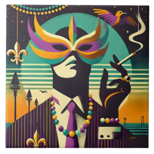Mardi Gras the Smoking Man Kakelplatta