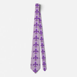 Mardi Gras Tie med Fleur de Lis Slips