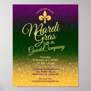 Mardi Gras Tjock tisdag Office Breakroom Byggnad Poster
