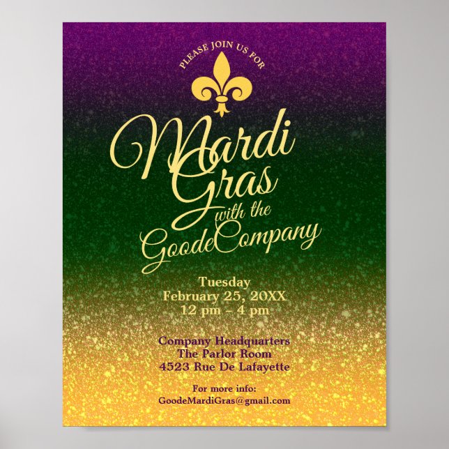 Mardi Gras Tjock tisdag | Office Breakroom Byggnad Poster (Framsidan)