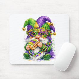 Mardi Gras Tomte Äter King Cake Musmatta