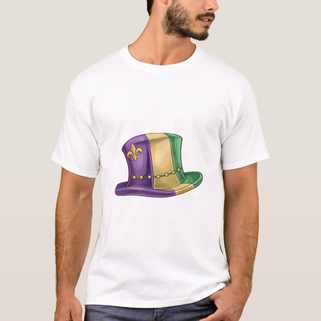 Mardi Gras Top Hat Illustration  T Shirt (Framsida)