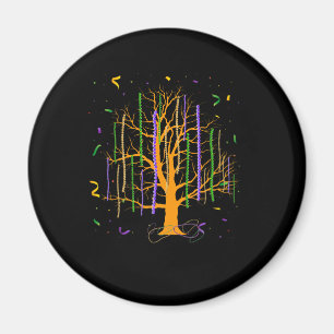 Mardi Gras Träd Pärlor New Orleans 2022 Watercolor Magnet