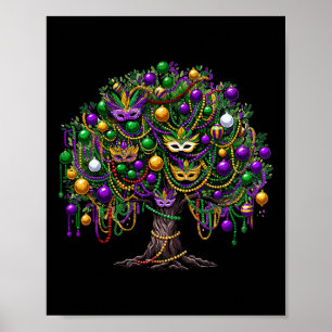 Mardi Gras Träd Pärlor Nya Orleans 2025-festival Poster