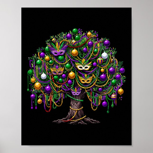 Mardi Gras Träd Pärlor Nya Orleans 2025-festival Poster (Framsidan)