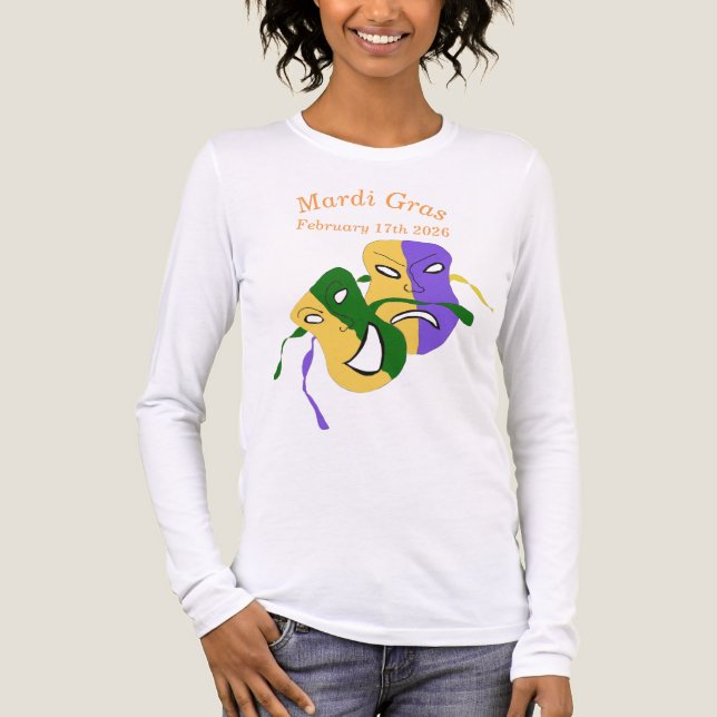 Mardi Gras Tragedy Comedy Mask T Shirt (Framsida)
