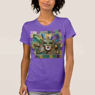 Mardi Gras Tredje Öga-Guld keramisk flammask T Shirt
