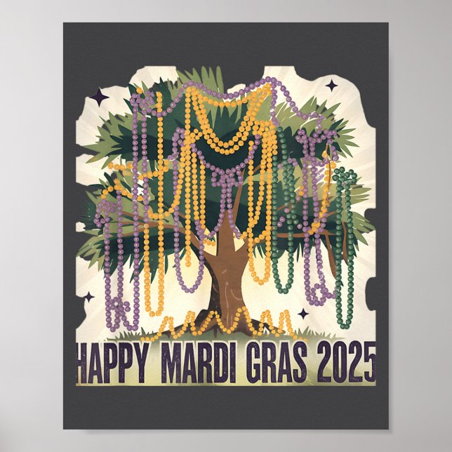 Mardi Gras Tree Carnival New 2024 For Women Valent Poster (Framsidan)