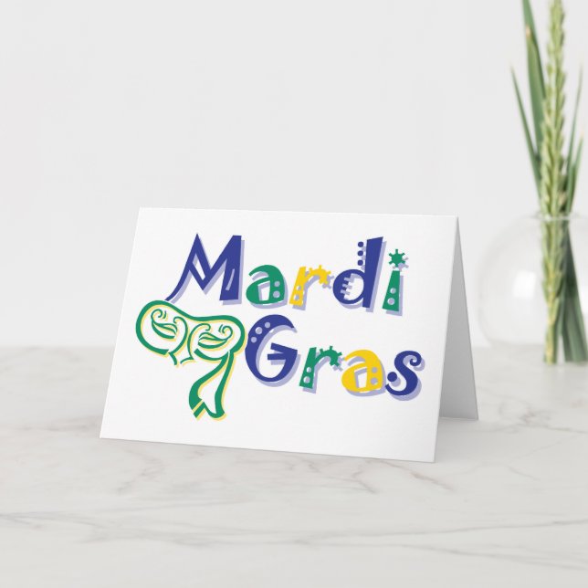 Mardi Gras Tri Mask Kort (Framsida)