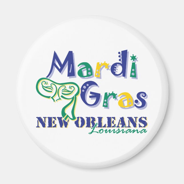 Mardi Gras Tri Mask Magnet (Framsidan)
