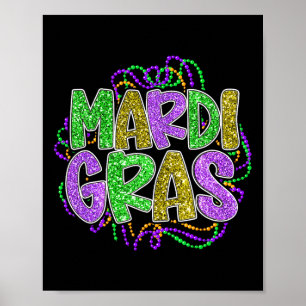 Mardi Gras-tröjor för kvinnor Leopardmönster Rolig Poster
