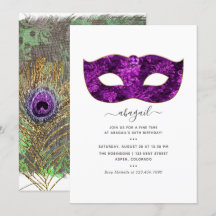 Mardi Gras-Tropisk Födelsedagsfest med lila ädelst
