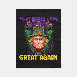 Mardi Gras Trump 2025 Funny Gör Mardi Gras Underba Fleecefilt