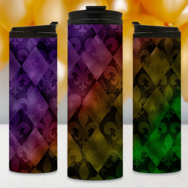 Mardi Gras Tumbler, Rainbow Argyle och Fleur (Skapare uppladdad)