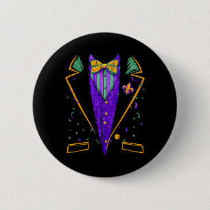 Mardi Gras Tuxedo Costume Funny Carnival Design Knapp