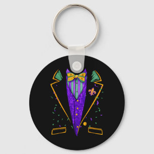 Mardi Gras Tuxedo Costume Funny Carnival Design Nyckelring
