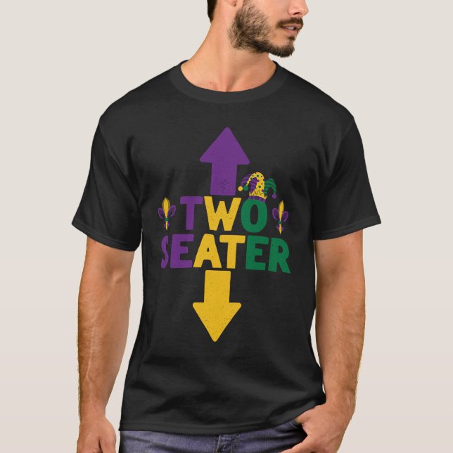 Mardi Gras Two Seater  Adult Humor Mardi Gras Men T Shirt (Framsida)