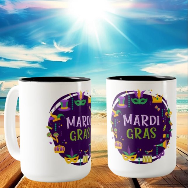 Mardi Gras Two-Tone Coffee Mugg (Skapare uppladdad)