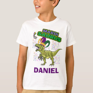Mardi Gras Tyrannosaurus WITH CUSTOM NAME Shirt T Shirt