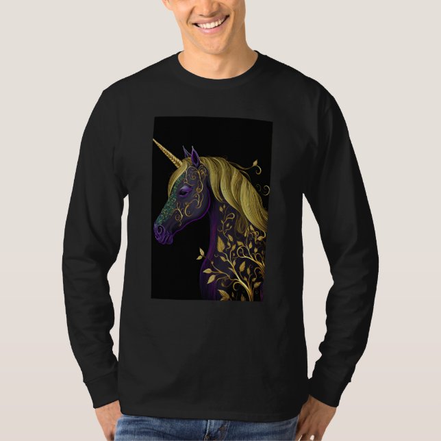 Mardi Gras Unicorn Costume Party Festival Cute T Shirt (Framsida)