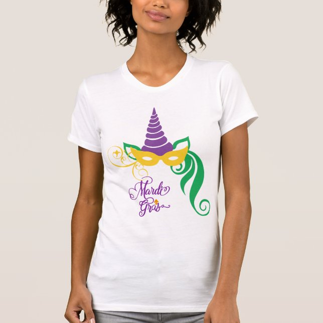Mardi Gras Unicorn t-Shirt (Framsida)