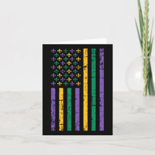 Mardi Gras Us Flagga Kort