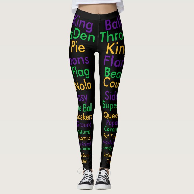 Mardi Gras uttrycker damasker Leggings (Framsida)