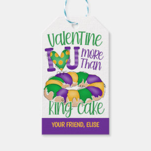 Mardi Gras Valentine Favor Tag Presentetikett