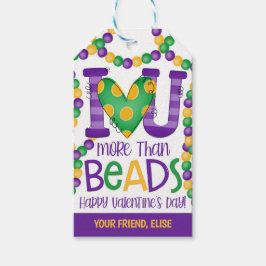 Mardi Gras Valentine Favor Tag Presentetikett