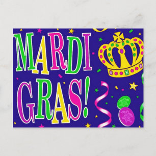 MARDI GRAS VALENTINESS HELG VYKORT