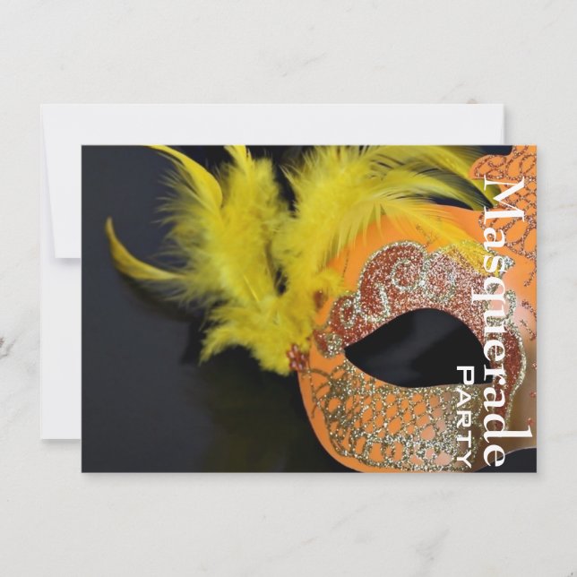 Mardi Gras Venetian Mask maskmaskerad Party Inbjud Inbjudningar (Framsida)