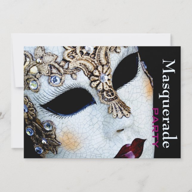Mardi Gras Venetiansk maskerad Invitation till mas Inbjudningar (Framsida)