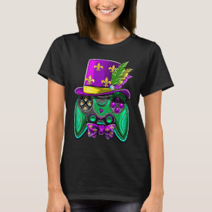 Mardi Gras Video Game Controller för spelaren Mard T Shirt