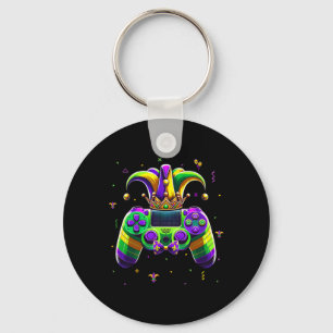 Mardi Gras Video Game Controller Jester Hat Boy Ki Nyckelring