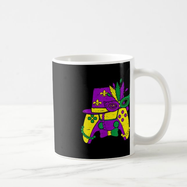 Mardi Gras Video Game Controller Jester Hat Costum Kaffemugg (Höger)