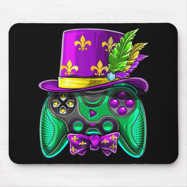 Mardi Gras Video Game Controller Jester Hat Costum Musmatta (Framsidan)