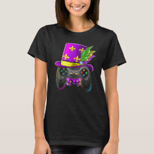 Mardi Gras Video Game Controller Jester Hat Costum T Shirt