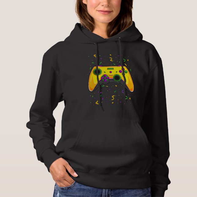 Mardi Gras Video Game Controller Jester Hat Costum T Shirt (Framsida)