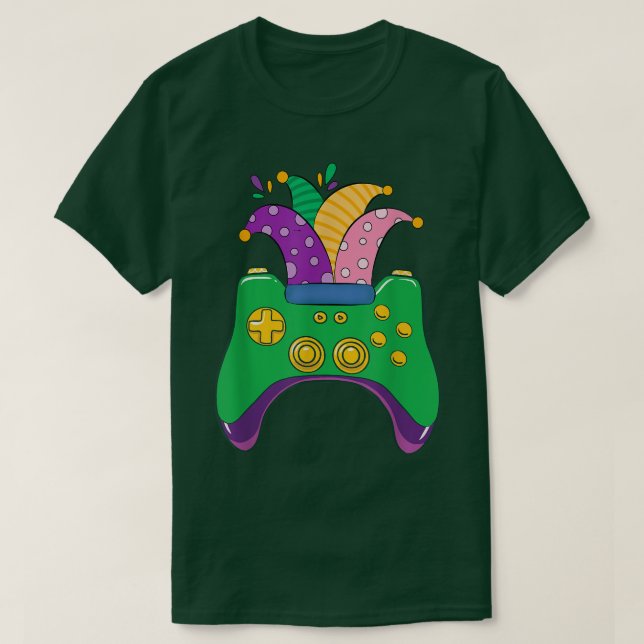 Mardi Gras Video Game Controller Jester Hat Gamer  T Shirt (Design framsida)