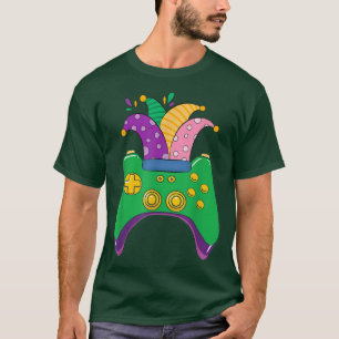 Mardi Gras Video Game Controller Jester Hat Gamer T Shirt