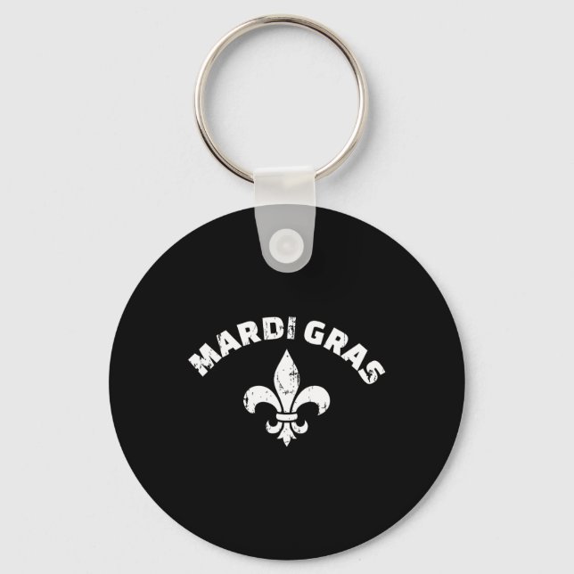 Mardi Gras Vintage Fleur De Lis Nyckelring (Framsida)
