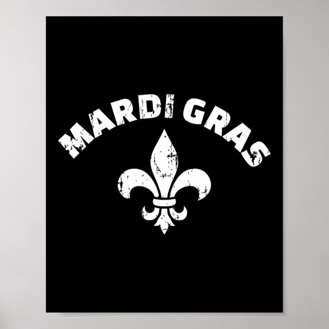 Mardi Gras Vintage Fleur De Lis Poster (Framsidan)