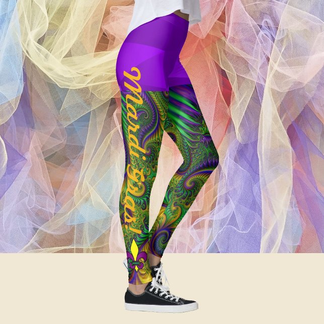 Mardi Gras Violet Women's Leggings Lila Byxor (Skapare uppladdad)
