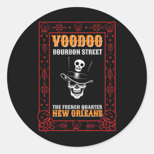 Mardi Gras Voodoo Älskare Black Magic Carnival Flä Runt Klistermärke