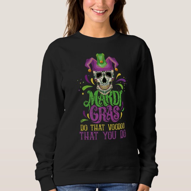 Mardi Gras Voodoo  Black Magic Carnival Fan Voodoo T Shirt (Framsida)