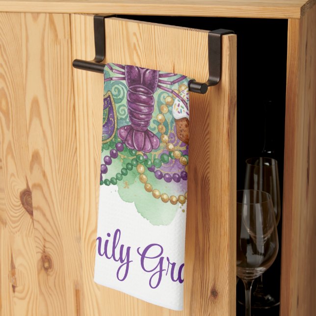 Mardi Gras Watercolor Celebration  Kökshandduk (Thirds Fold)