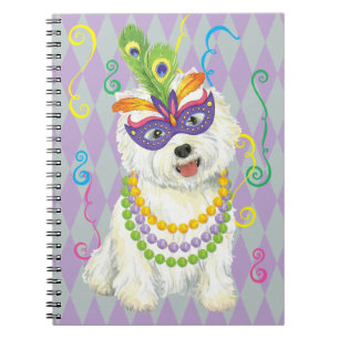 Mardi Gras Westie Anteckningsbok