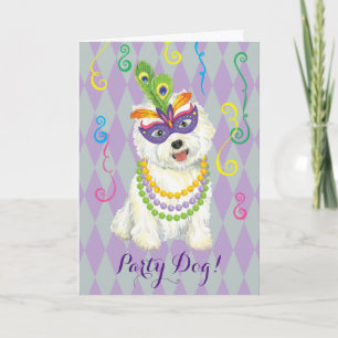 Mardi Gras Westie Kort