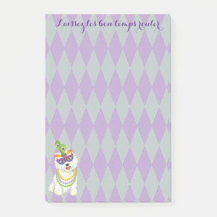 Mardi Gras Westie Post-it Block